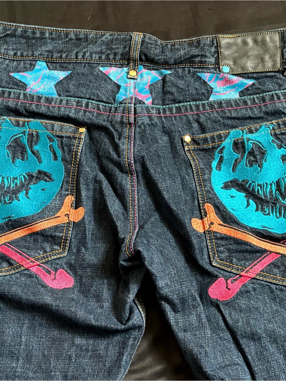 Shmack Jeans Dinosaur Bones 36x31 VTG Y2K Mens Pants